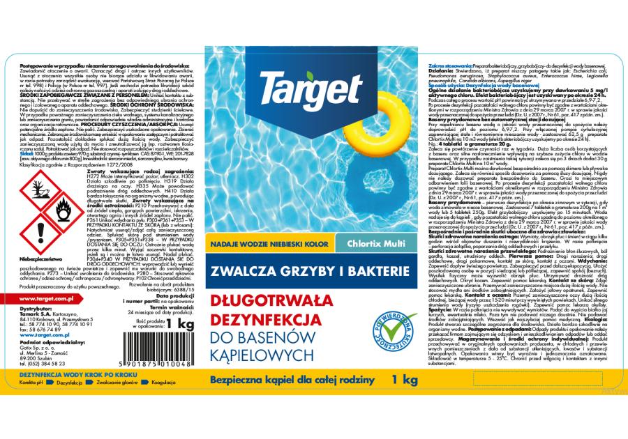 Zdjęcie: Środek zwalczający glony i dezynfekujący wodę basenową Chlortix Multi Blue 1 kg TARGET