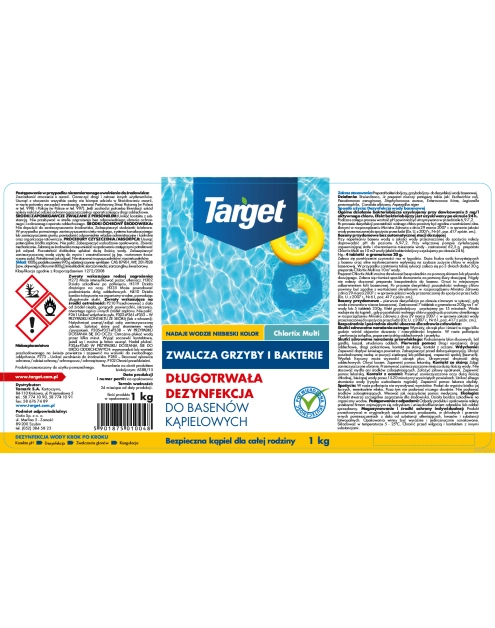 Zdjęcie: Środek zwalczający glony i dezynfekujący wodę basenową Chlortix Multi Blue 1 kg TARGET