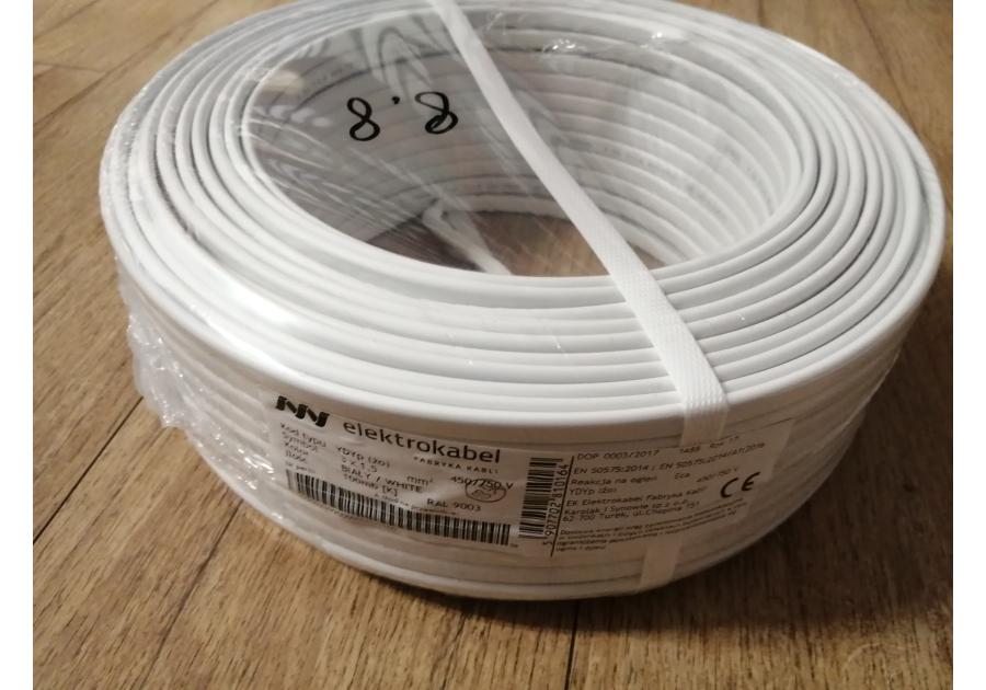 Zdjęcie: Przewód elektryczny YDYp 3x1,5 biały 100 m ELEKTROKABEL