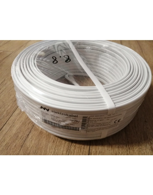 Zdjęcie: Przewód elektryczny YDYp 3x1,5 biały 100 m ELEKTROKABEL