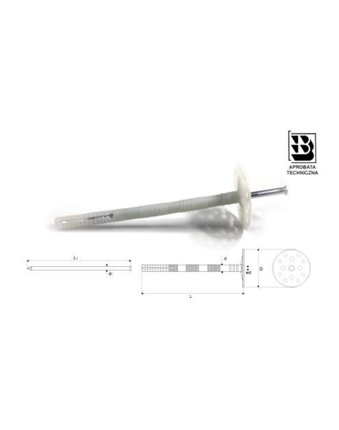 Zdjęcie: Łącznik izolacji 10x300 mm z metalowym trzpieniem STALCO