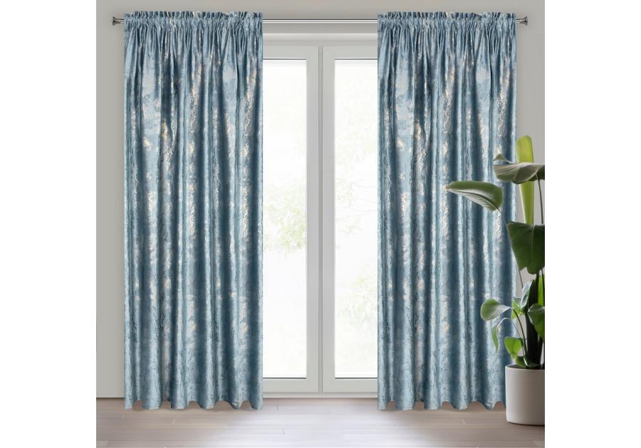 Zdjęcie: Zasłona gotowa Kornelia na taśmie 140x270 cm niebieski EUROFIRANY