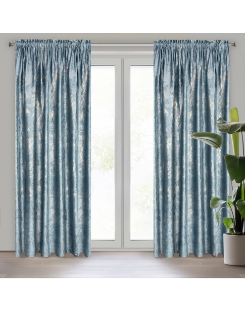 Zdjęcie: Zasłona gotowa Kornelia na taśmie 140x270 cm niebieski EUROFIRANY