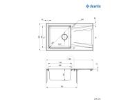 Zdjęcie: Zlewozmywak granitowo-stalowy 1-komorowy z ociekaczem Prime alabaster DEANTE