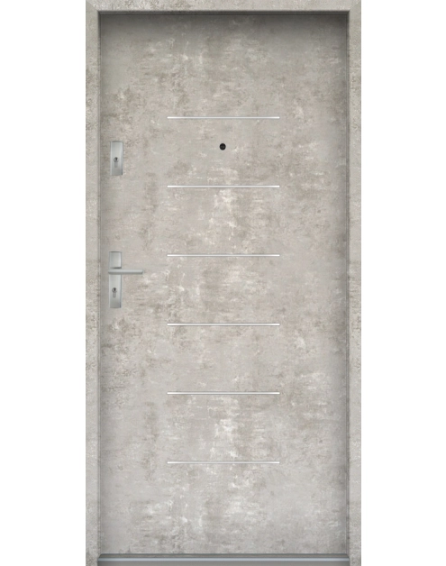 Zdjęcie: Drzwi wejściowe do mieszkań Bastion A-39 Beton naturalny 80 cm prawe OSP KR CENTER