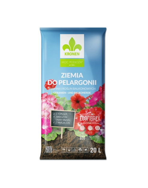 Zdjęcie: Ziemia do pelargonii, surfinii i roślin balkonowych 20 L KRONEN