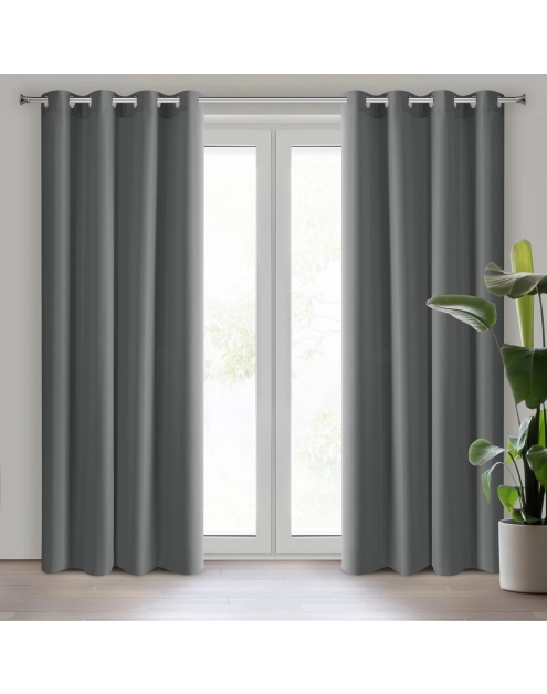 Zdjęcie: Zasłona gotowa Rita 140x250 cm grafitowy EUROFIRANY