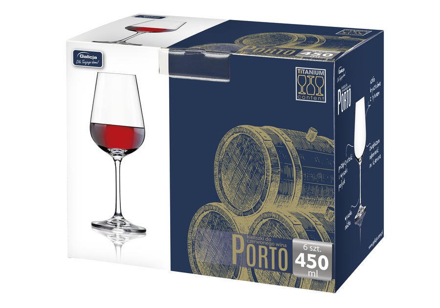 Zdjęcie: Kieliszki Porto wino 450 ml - 6 szt. GALICJA