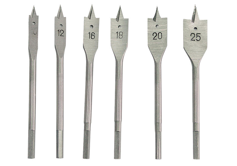 Zdjęcie: Wiertła łopatkowe 10-25 mm - 6 szt. w etui MEGA