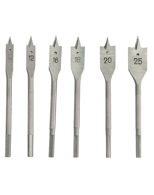 Zdjęcie: Wiertła łopatkowe 10-25 mm - 6 szt. w etui MEGA