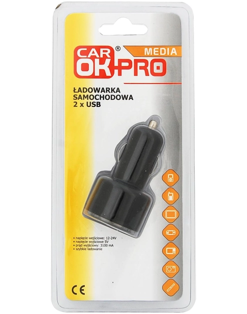 Zdjęcie: Ładowarka samochodowa 2 xUSB 3,1 A CAR OK