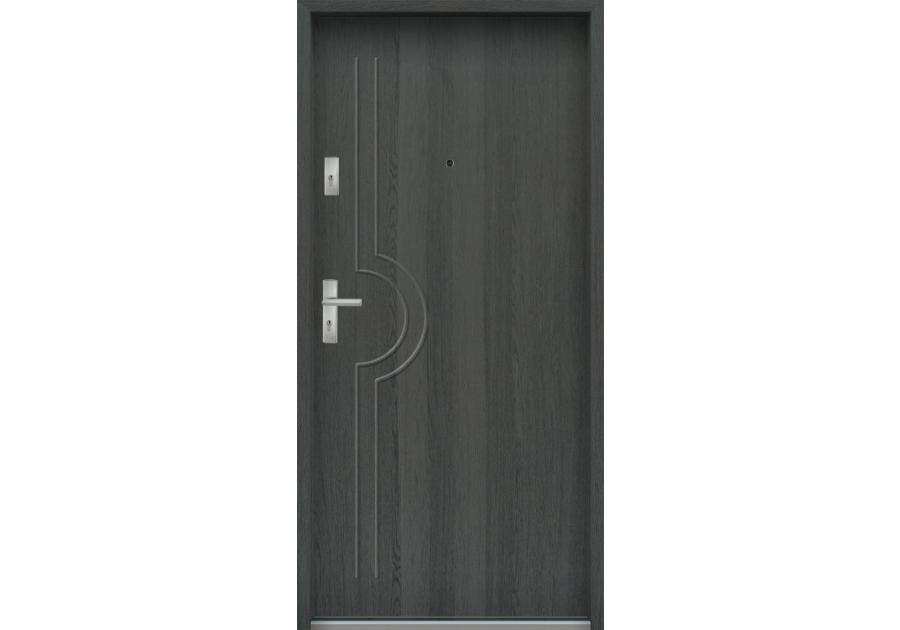 Zdjęcie: Drzwi wejściowe do mieszkań Bastion N-03 Grafit 80 cm prawe ODR KR CENTER