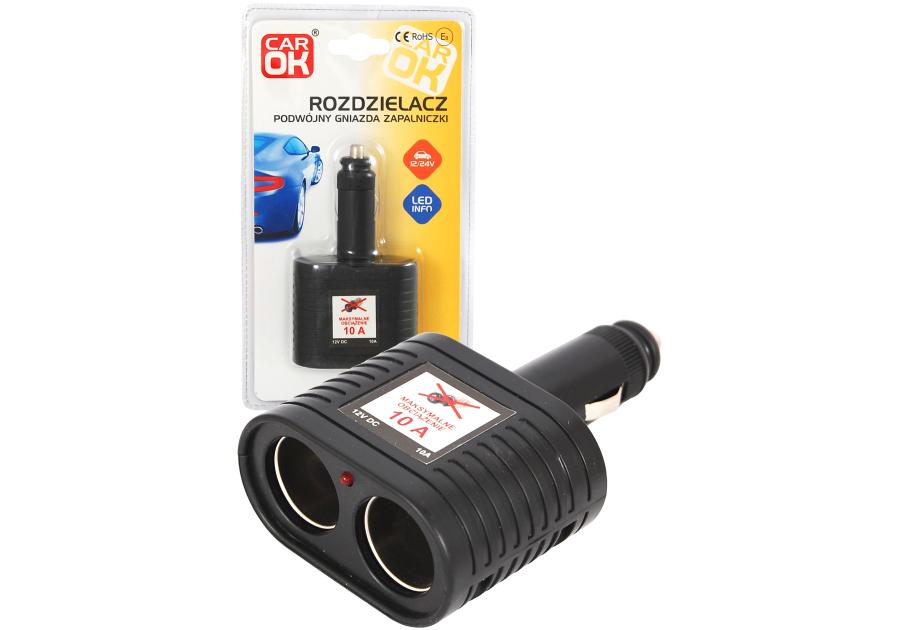 Zdjęcie: Rozdzielacz podwójny gniazda zapalniczki 12/24 V CAR OK