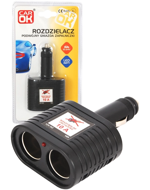 Zdjęcie: Rozdzielacz podwójny gniazda zapalniczki 12/24 V CAR OK