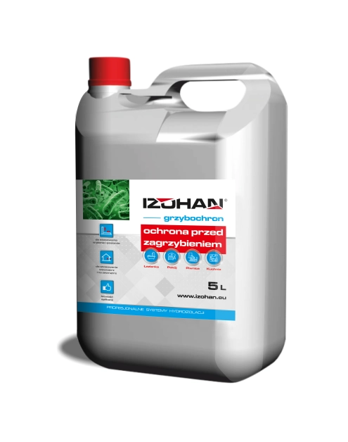 Zdjęcie: Grzybochron 5L preparat do zabezpieczania przed porażeniem grzybami i pleśnią IZOHAN
