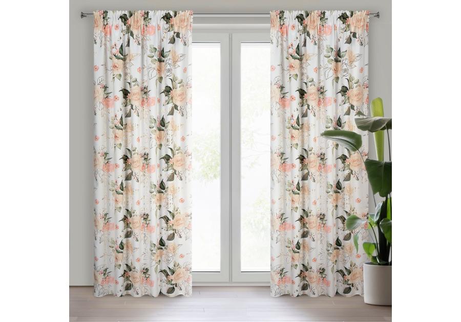 Zdjęcie: Zasłona gotowa Rose na taśmie 135x270 cm biały EUROFIRANY