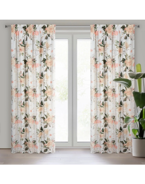 Zdjęcie: Zasłona gotowa Rose na taśmie 135x270 cm biały EUROFIRANY