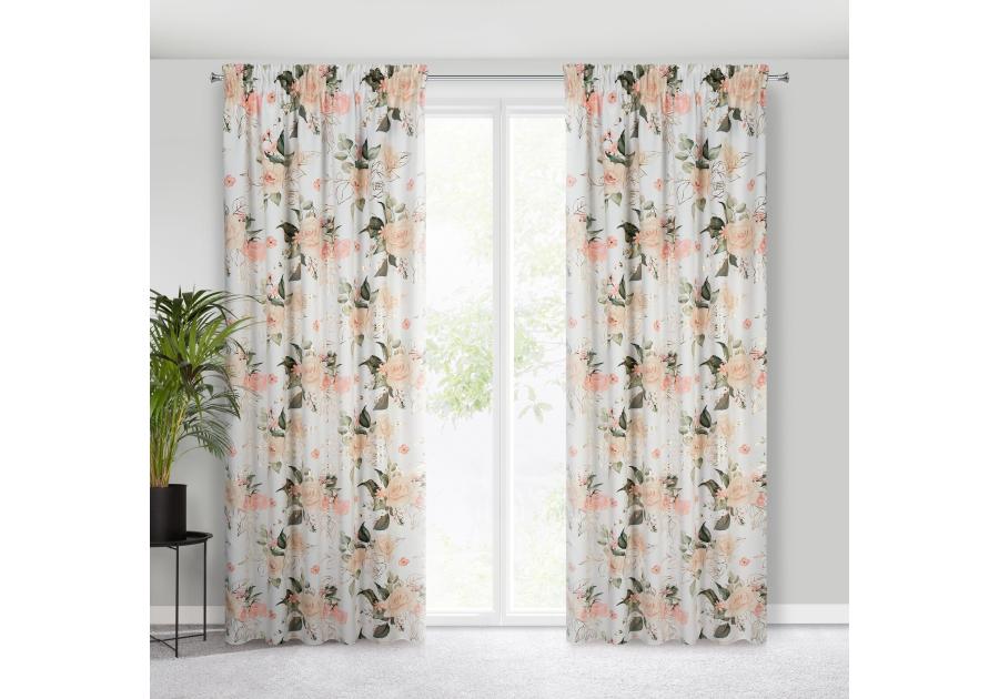 Zdjęcie: Zasłona gotowa Rose na taśmie 135x270 cm biały EUROFIRANY