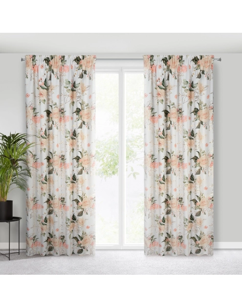 Zdjęcie: Zasłona gotowa Rose na taśmie 135x270 cm biały EUROFIRANY