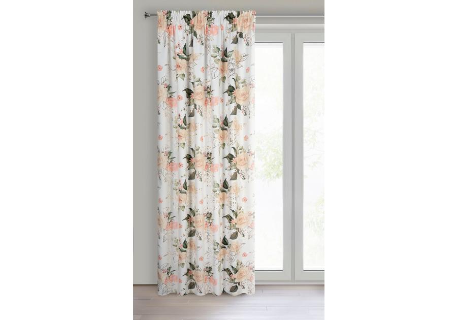 Zdjęcie: Zasłona gotowa Rose na taśmie 135x270 cm biały EUROFIRANY