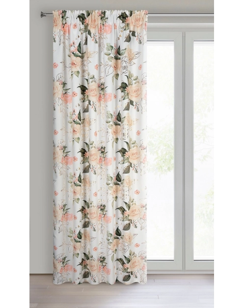 Zdjęcie: Zasłona gotowa Rose na taśmie 135x270 cm biały EUROFIRANY