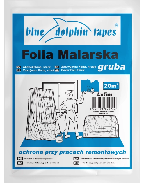 Zdjęcie: Folia malarska gruba 4 x 5 m BLUEDOLPHIN