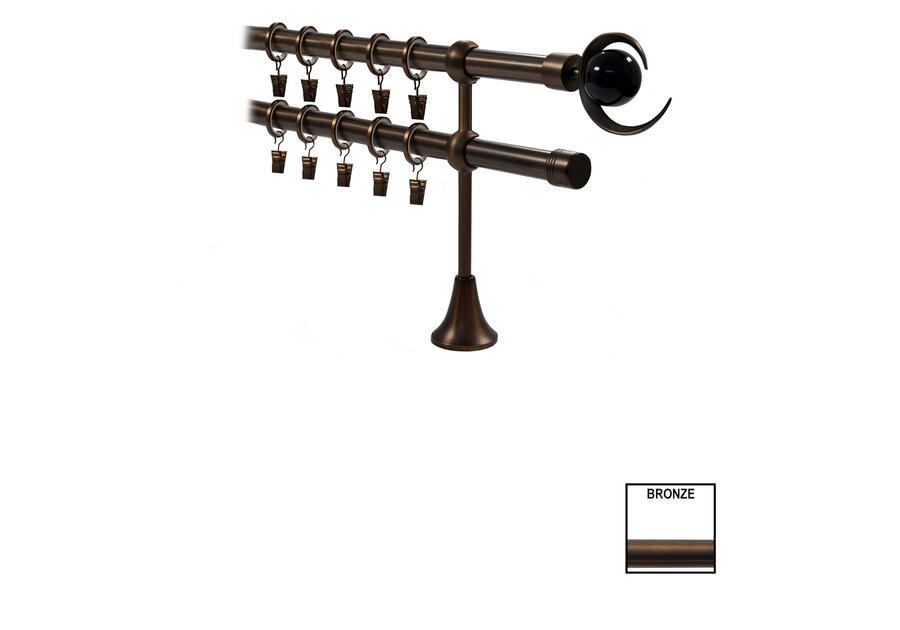 Zdjęcie: Karnisz podwójny Victoria fi 19 mm - 200 cm bronze luna KARWEL