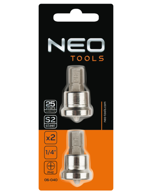 Zdjęcie: Końcówki wkrętakowe PH2 x 25 mm, 2 sztuki NEO