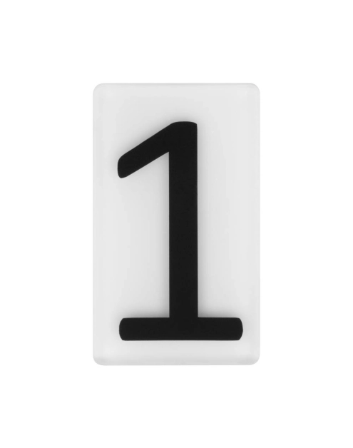Zdjęcie: Cyfra plexi 1 samoprzylepna 5x3 cm, biało-czarna METRO