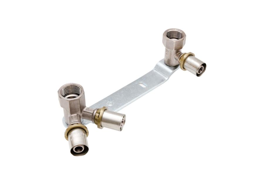 Zdjęcie: Listwa bateryjna 100 mm z kolanem przyściennym 16x1/2 i do cyrkulacji 16x2x1/2" DURO SYSTEM