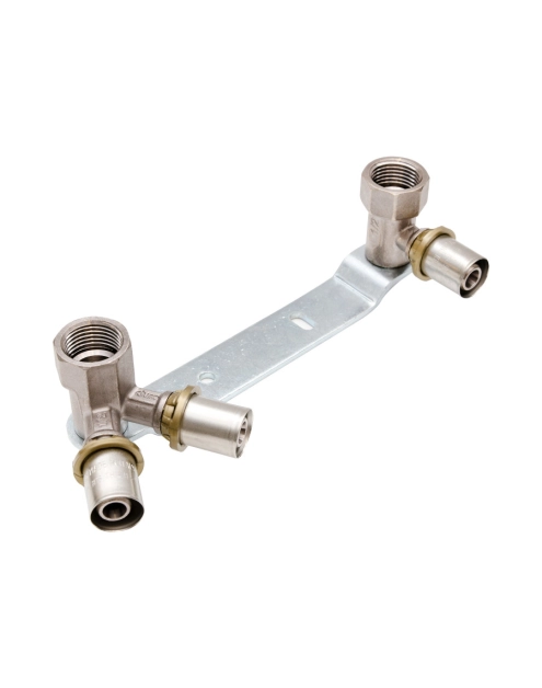 Zdjęcie: Listwa bateryjna 100 mm z kolanem przyściennym 16x1/2 i do cyrkulacji 16x2x1/2" DURO SYSTEM
