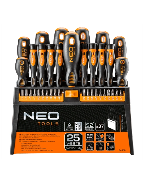 Zdjęcie: Zestaw wkrętaków i końcówek wkrętakowych, 37 sztuk NEO