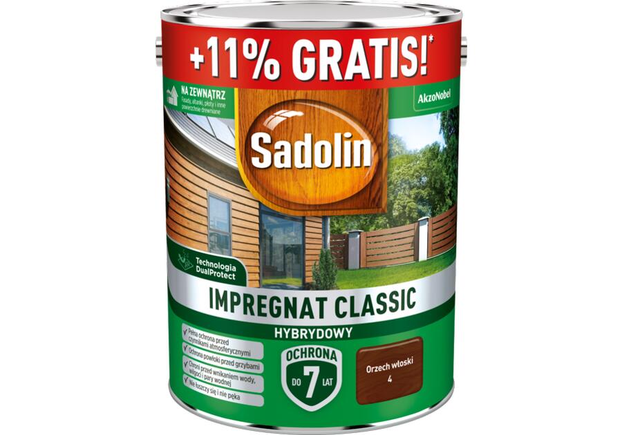 Zdjęcie: Impregnat Classic Hybrydowy orzech włoski 5 L SADOLIN