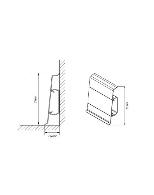Zdjęcie: Listwa przypodłogowa Hi Line Cezar 2,5 m dąb alcanta mat CEZAR