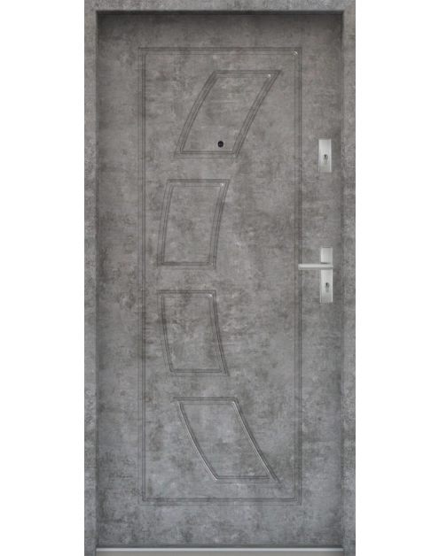 Zdjęcie: Drzwi wejściowe do mieszkań Bastion T-17 Beton srebrny 90 cm lewe OSP KR CENTER