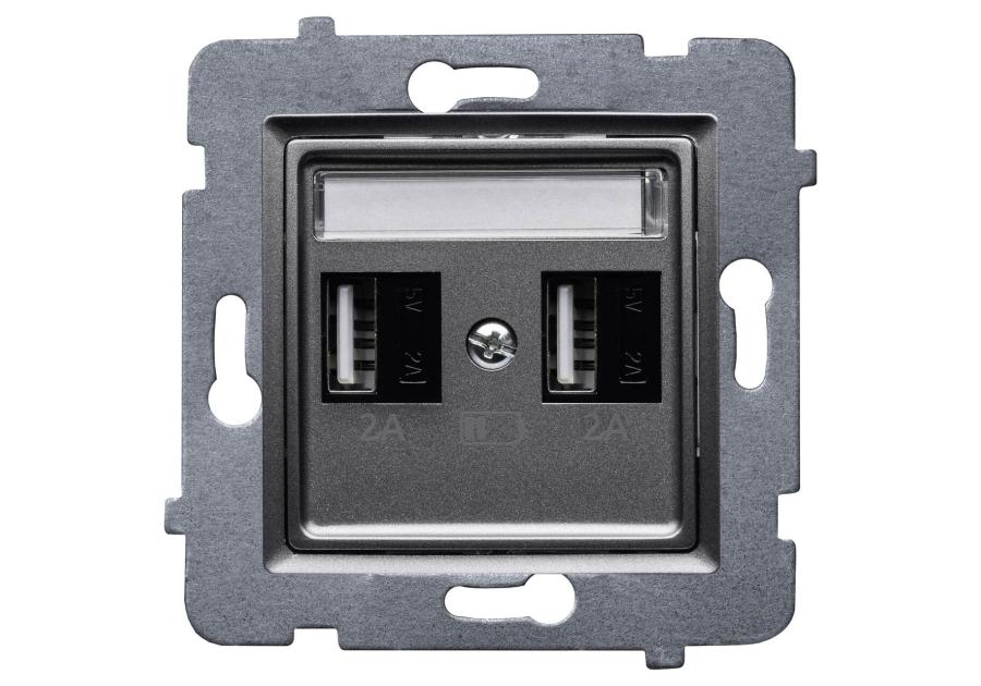 Zdjęcie: Ładowarka USB 2 x A (A-10 W) bez ramki Rosa inox POLMARK