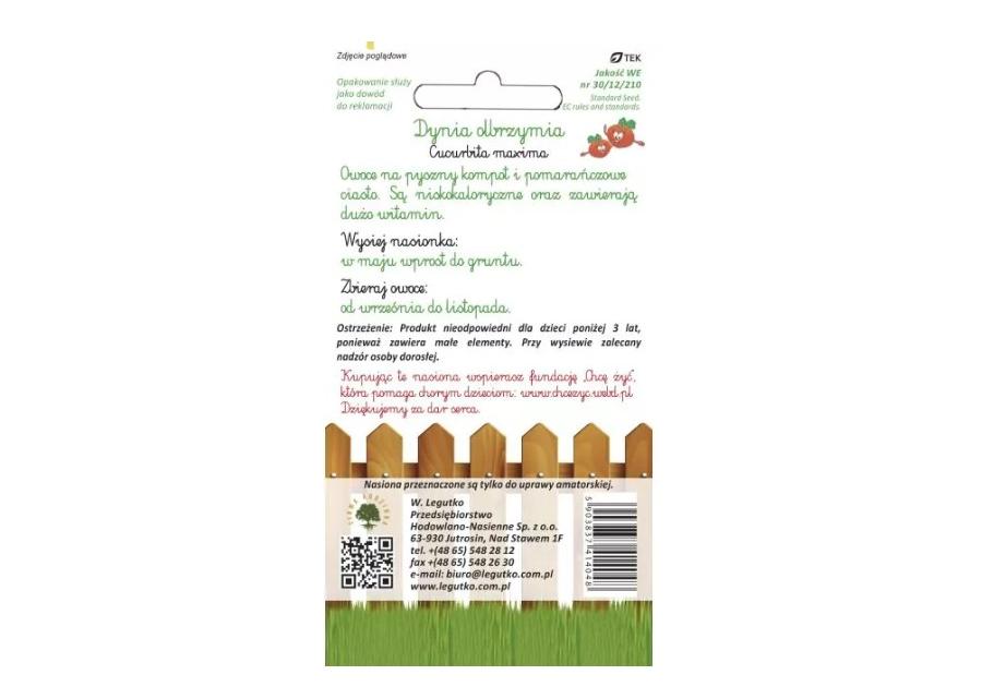 Zdjęcie: Dynia olbrzymia Amazonka 2 g W.LEGUTKO