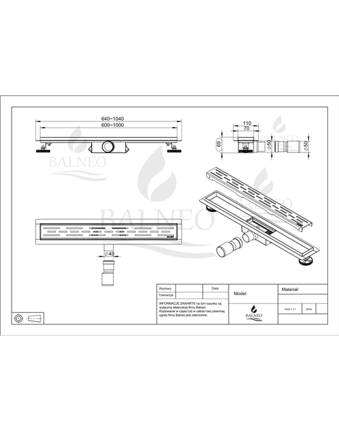 Zdjęcie: Odpływ liniowy Strips Decor - 100 cm - wersja Next BALNEO