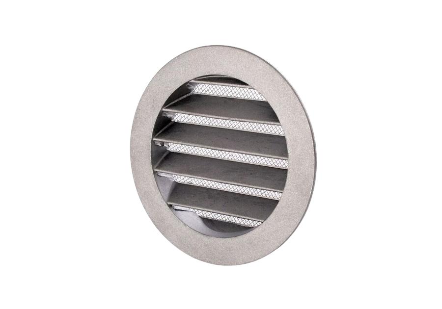 Zdjęcie: Osłona wentylacyjna skośna aluminiowa z siatką 250 mm aluminium-szary PRZYBYSZ