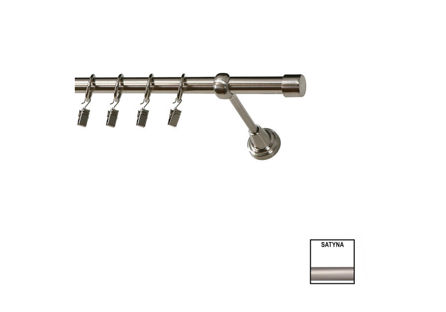 Zdjęcie: Karnisz pojedynczy Zeus fi 19 mm - 240 cm zaślepka satyna KARWEL