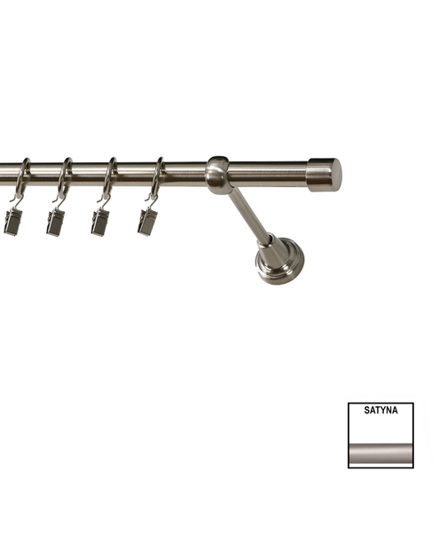Zdjęcie: Karnisz pojedynczy Zeus fi 19 mm - 240 cm zaślepka satyna KARWEL