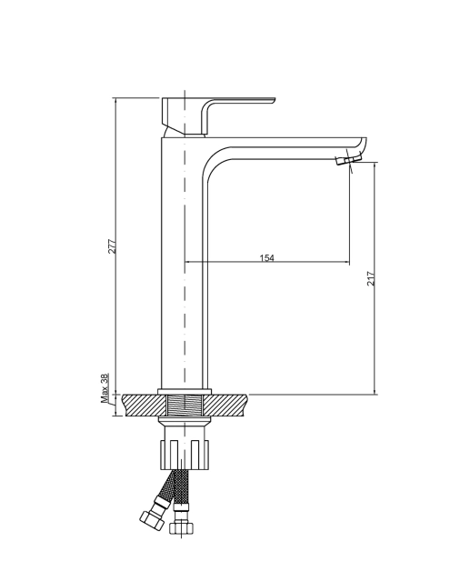 Zdjęcie: Wysoka bateria umywalkowa Nyks chrom INVENA