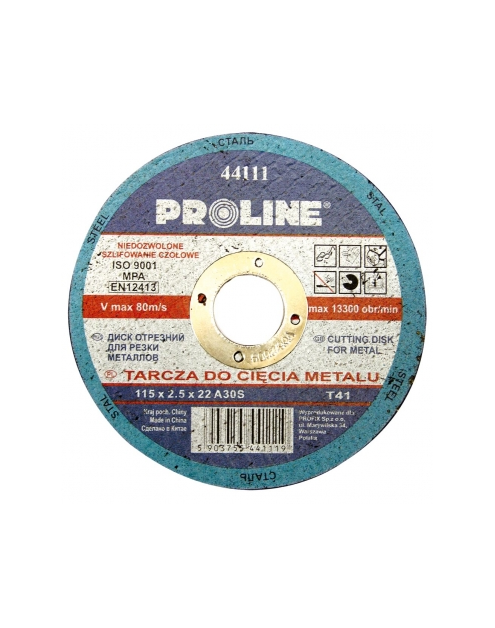 Zdjęcie: Tarcza do cięcia metalu T41 , 180x2.5x22A30S PROLINE