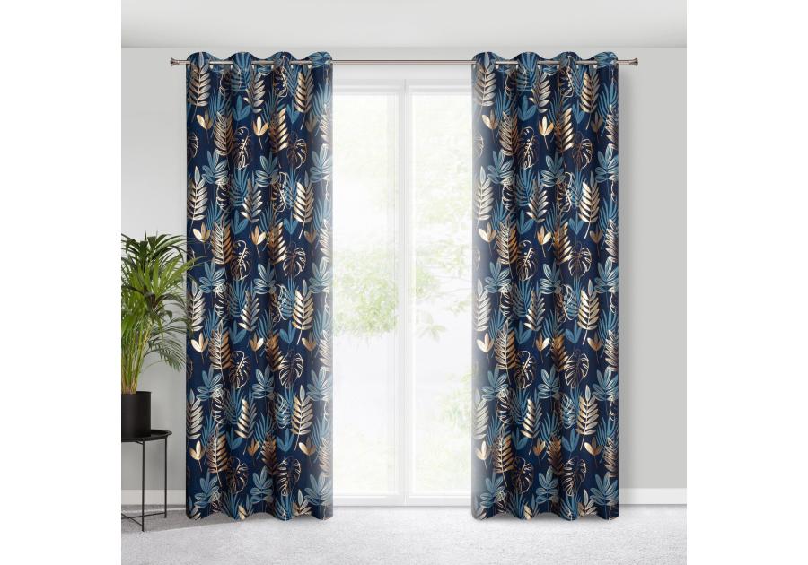 Zdjęcie: Zasłona gotowa Rina 140x250 cm granatowy EUROFIRANY