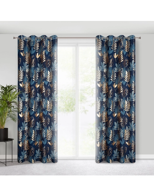 Zdjęcie: Zasłona gotowa Rina 140x250 cm granatowy EUROFIRANY