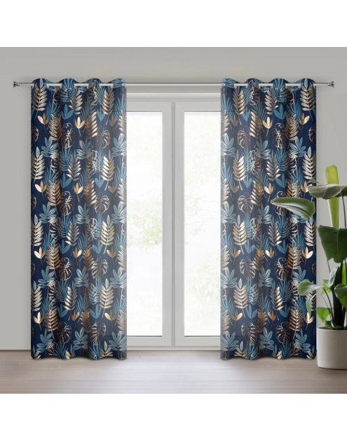 Zdjęcie: Zasłona gotowa Rina 140x250 cm granatowy EUROFIRANY