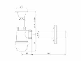 Syfon umywalkowy z metalowym sitkiem PSB TYCNER