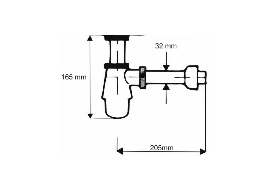 Zdjęcie: Syfon umywalkowy butelkowy niski 1.1/4x32 mm bez spustu chrom MCALPINE