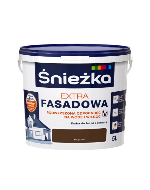 Zdjęcie: Farba Extra Fasadowa Brązowy 5L N ŚNIEŻKA