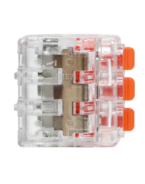 Zdjęcie: Złączka instalacyjna zaciskowa 3-przewodowa; na dowolny przewód 0,2-4mm2; IEC 450V/32A; 10 szt. ORNO